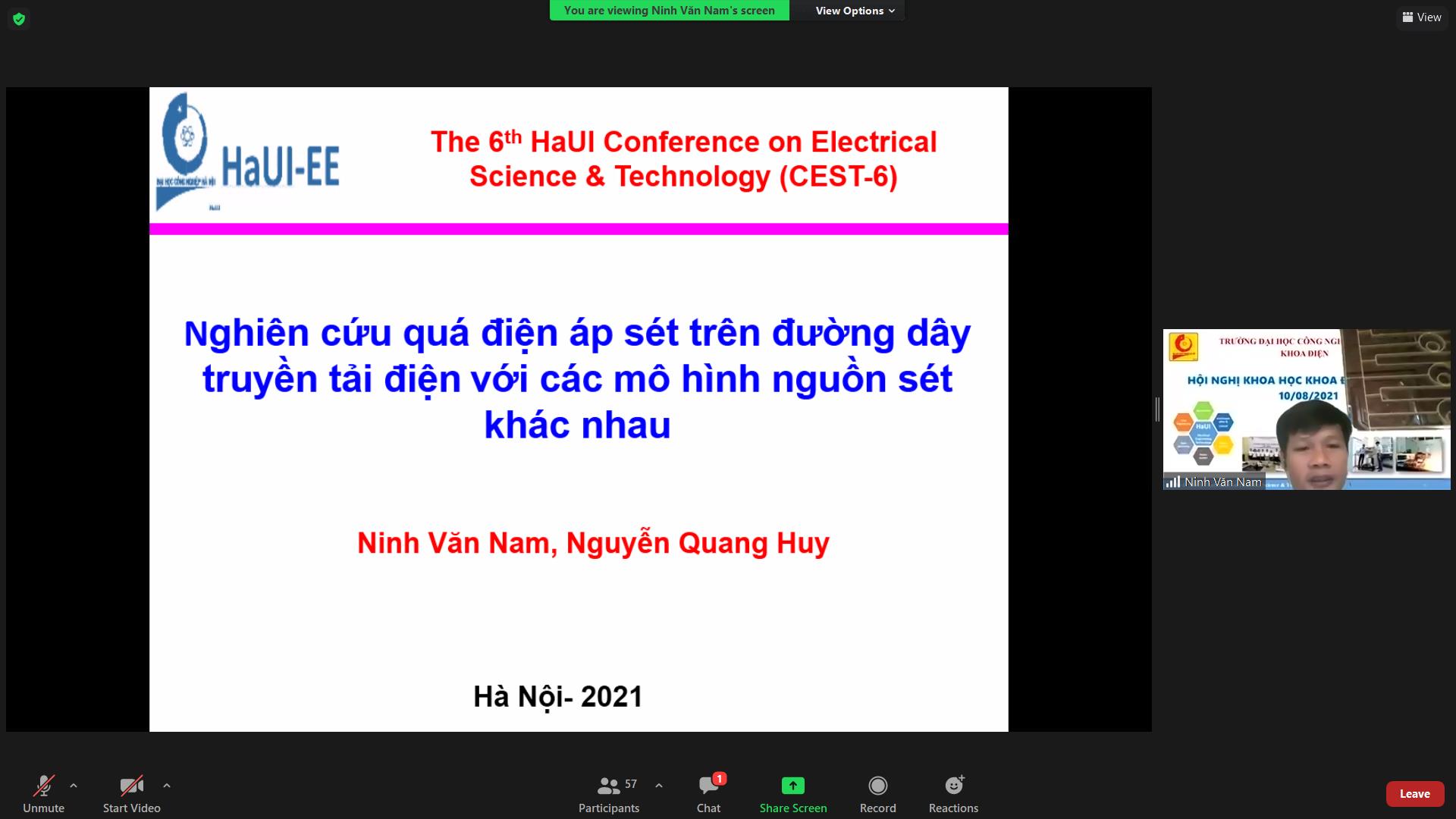 The 6th HaUI Conference on Electrical Science and Technology (CEST 6)